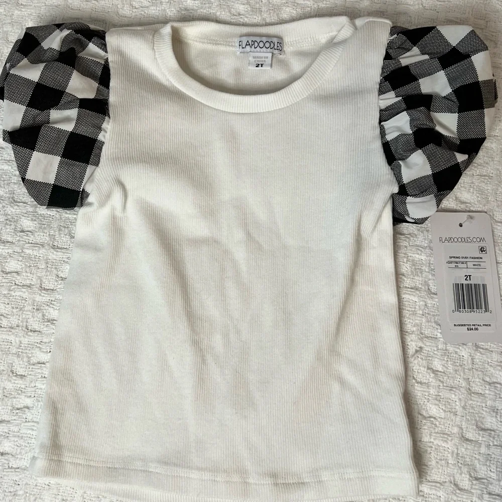 Flapdoodles Black & White 2 pc skirt and Top girls 2T NWT